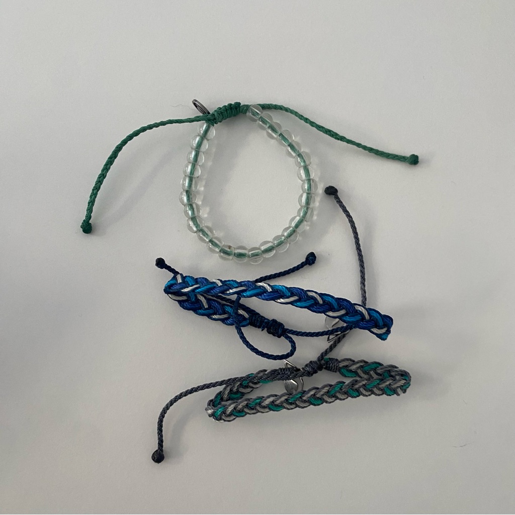 Set Of Three 4ocean Braided And Beaded Bracelets 20$
